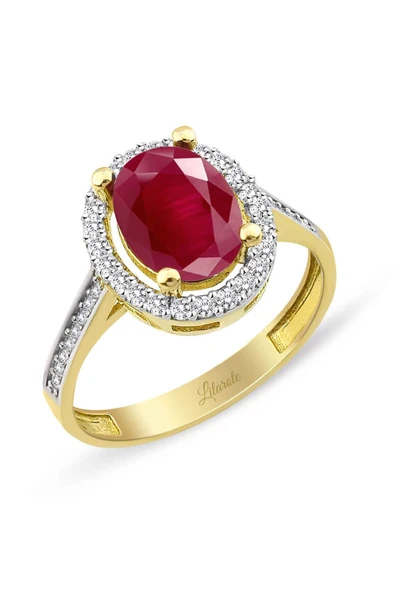 Oval Kırmızı Taşlı Altın Yüzük ürün görseli 1