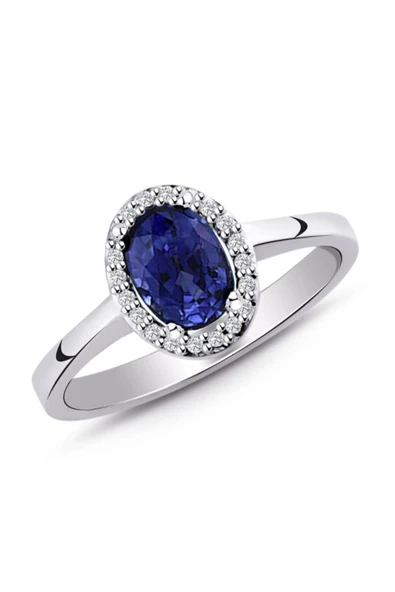 Kadın Pırlanta Safir Taşlı Yüzük