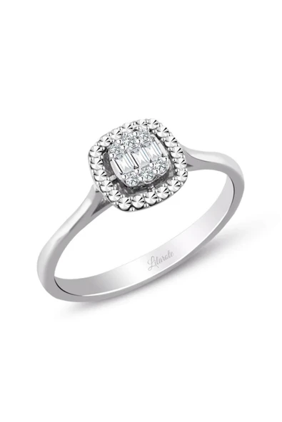 Modern Tasarım 0.08 Ct Baget Kare Tektaş Yüzük ürün görseli 1