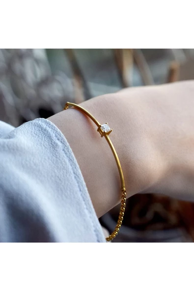 Altın Tektaş Bileklik ürün görseli 1