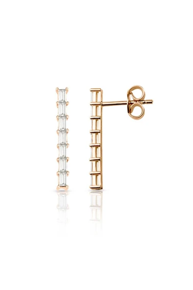 Lilarote Su Yolu Baget Pırlanta Küpe