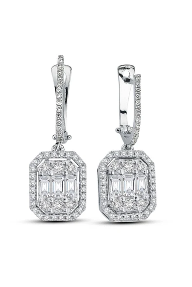 Lilarote Modern Tasarım 1.50 Ct Baget Kare Tektaş Küpe 18 K