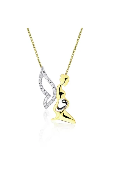 Lilarote Anne Melek Çocuk Vav Altın Kolye ürün görseli 1