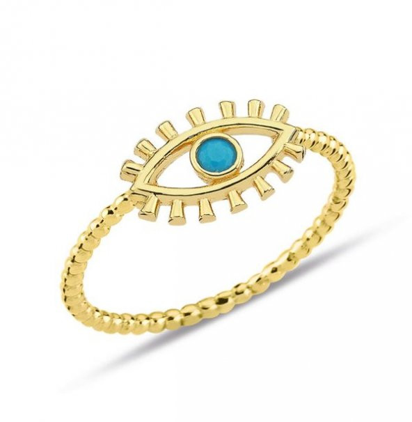 Göz Kirpikli Firuzeli Yüzük ürün görseli 1