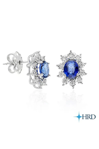 2.47 Ct Safir Pırlanta Küpe - 1