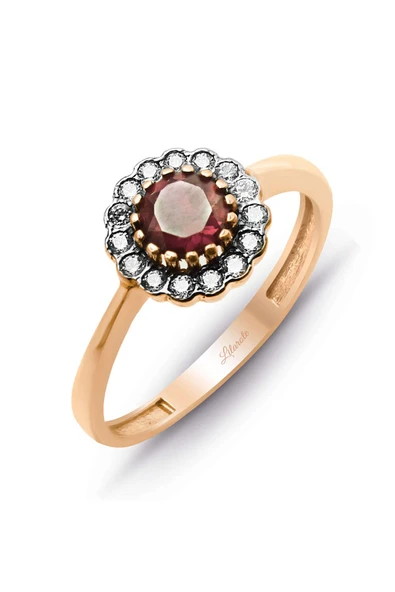 Elmas Görünümlü Yakutlu Papatya Çiçek Modeli 14 Ayar Yüzük - 2