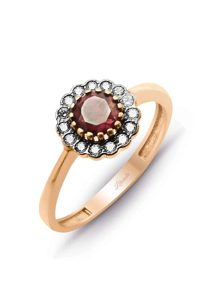 Elmas Görünümlü Yakutlu Papatya Çiçek Modeli 14 Ayar Yüzük