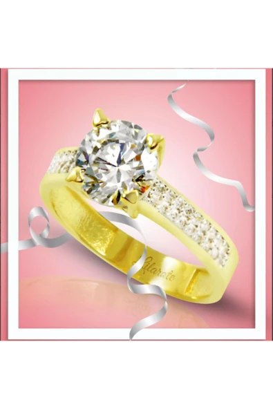 14 Ayar Sarı Altın Tektaş Yüzük ürün görseli 1