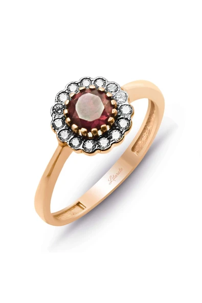 Elmas Görünümlü Yakutlu Papatya Çiçek Modeli 14 Ayar Yüzük - 3