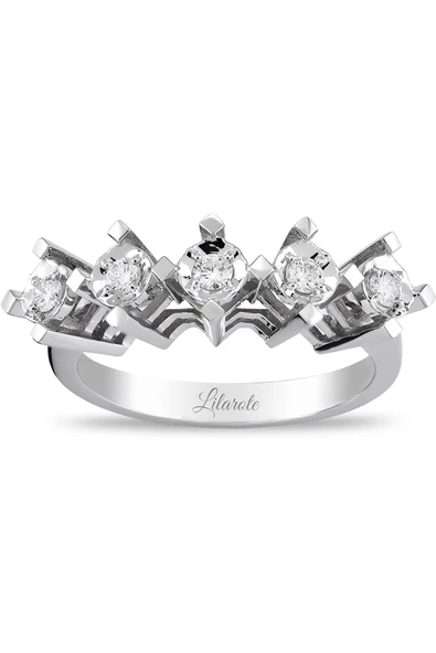 Aynalı Beştaş Pırlanta Yüzük ürün görseli 1