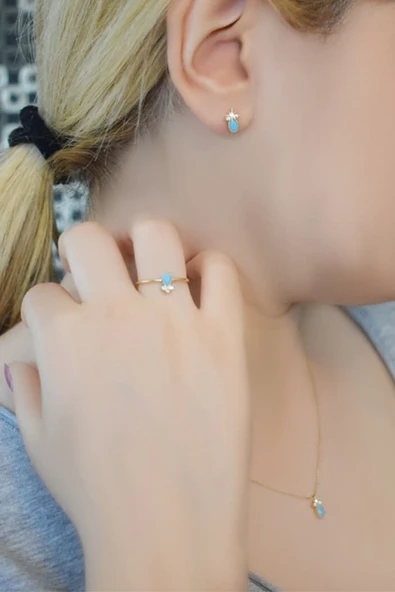 Turkuaz Çıtır Kolye - Resim 2