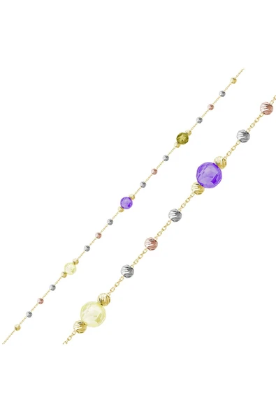 Renkli Taşlı Altın Bileklik ürün görseli 1