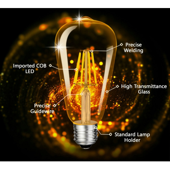 ST-64 Rustik Edison Dekoratif Ampül - 4