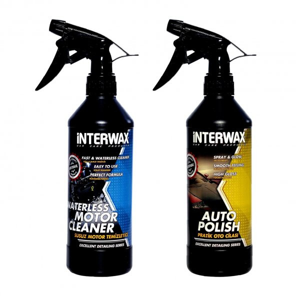 INTERWAX 2li SET SUSUZ MOTOR TEMİZLEYİCİ ve HIZLI CİLA 500 ML