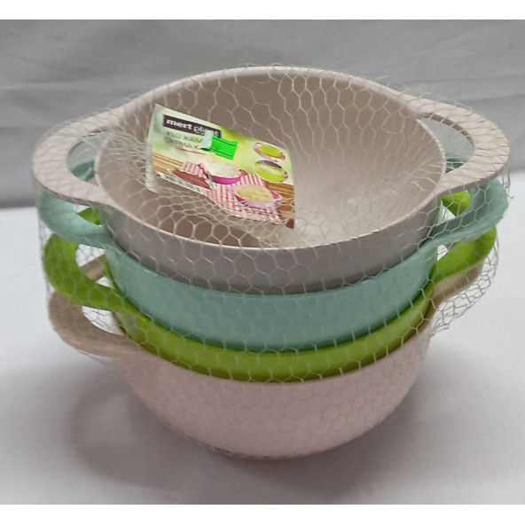 MERT PLASTİK 4 LÜ İKRAM ve ÇIRPMA KASESİ GENİŞLİK 16 CM DERİNLİK 10 CM - 1