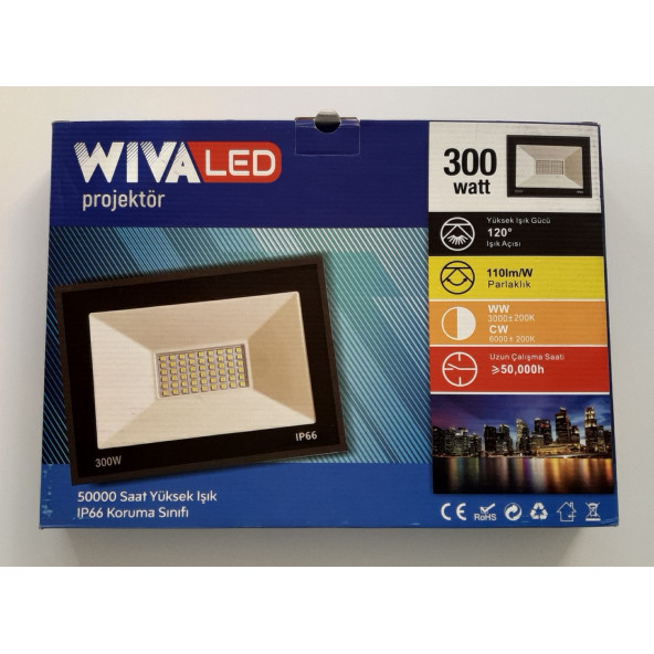 300W LED PROJEKTÖR ULTRA SLİM BEYAZ RENK BÜYÜK BOY - 3