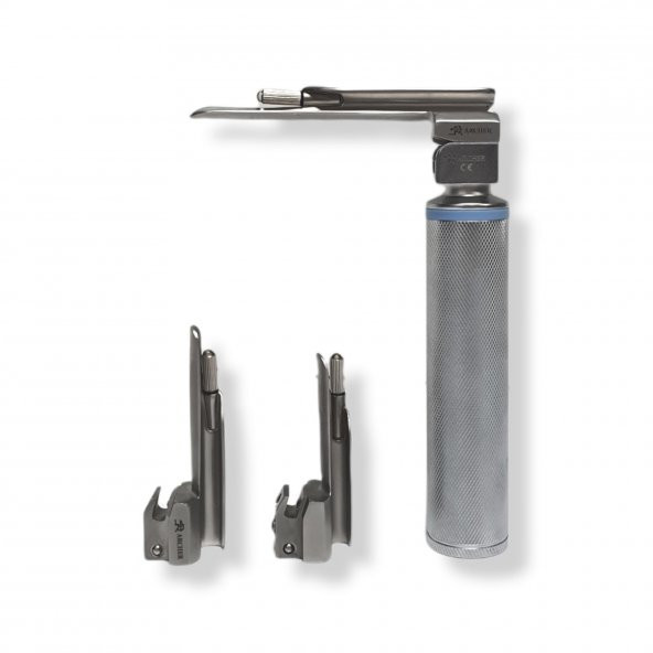 Archer Laringaskop Set Pediatrik Miller 3 Blade Led Beyaz Işık No: 00-0-1 - Resim 4