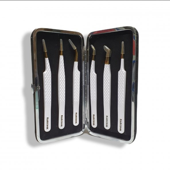 Archer Kirpik Uzatma Cımbız Seti Beyaz 6 Parça - Resim 2