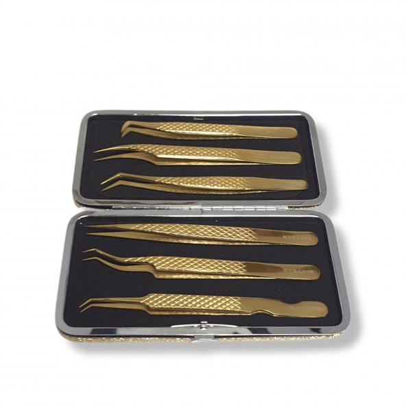 Archer Kirpik Uzatma Cımbız Seti Gold 6 Parça - Resim 2