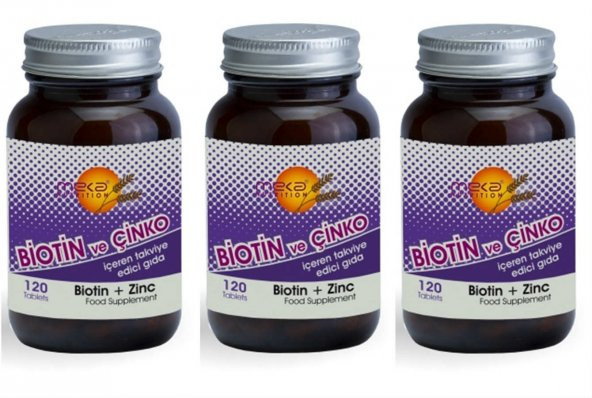 Meka Nutrition Biotin Zinc 120 tablet Kargo Bizden 3 Kutu