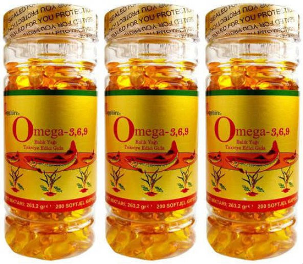 Sapphire Omega 3.6.9 200 Softjel Kargo Bizden 3 kutu