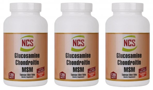 NCS Glucosamine Chondroitin MSM TYPE II Collagen Turmeric 360 Tab 3 kutu