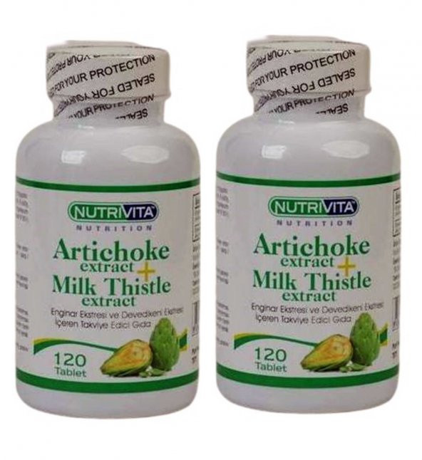 Nutrivita Artichoke Milk Thistle Extract 120 Tab.Kargo Bizden 2 kutu ürün görseli