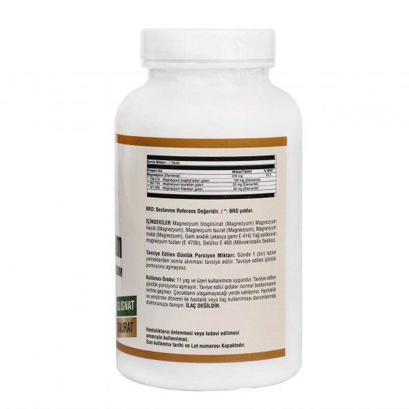 Ncs Magnesium Malat Glisinat Taurat Zenginleştirilmiş Magnesium Elementleri 90 Tablet 2 Kutu