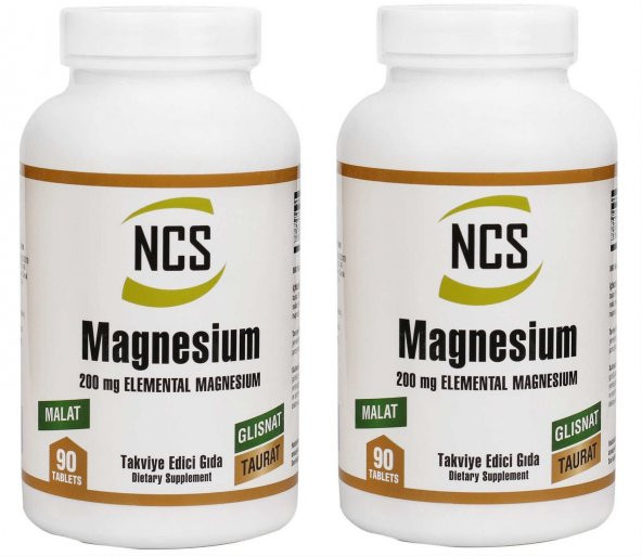 Ncs Magnesium Malat Glisinat Taurat Zenginleştirilmiş Magnesium Elementleri 90 Tablet 2 Kutu - 2