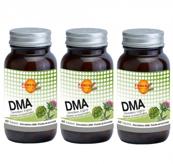 Force Nutrition DMA Deve Dikeni Enginar Ekstresi Karahindiba 60 Tablet 3 Kutu