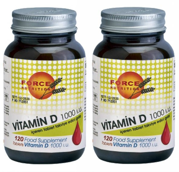 Force Nutrition Vitamin D 1000 IU 120 Tablet 2 kutu