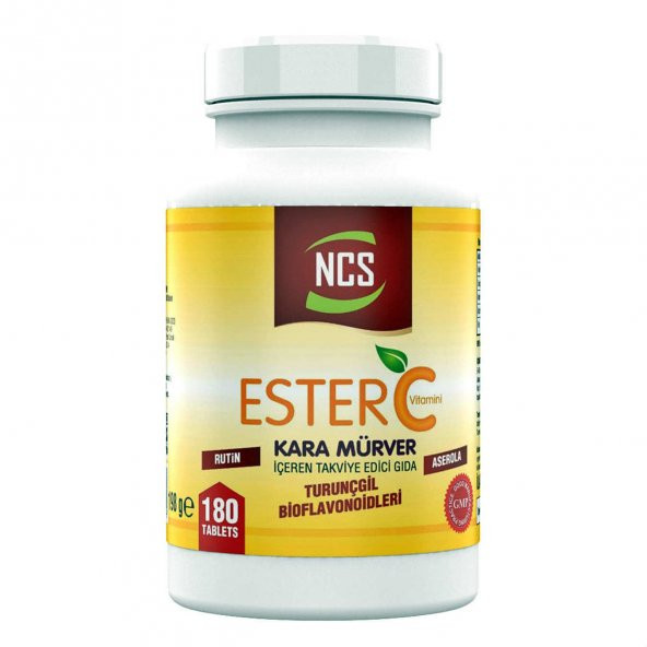 Ncs Ester C Vitamini 1000 mg 180 Tablet Kara Mürver Turunçgil Bioflavonidleri Rutin Aserola