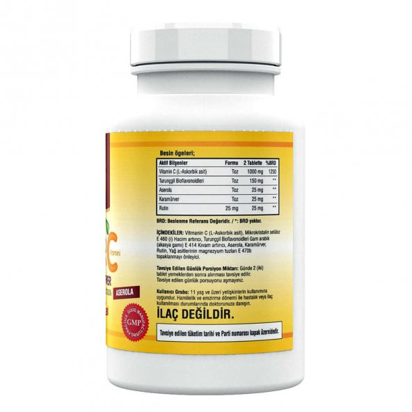 Ncs Ester C Vitamini 1000 mg 120 Tablet Kara Mürver Turunçgil Bioflavonidleri Rutin Aserola 3 Adet - 2