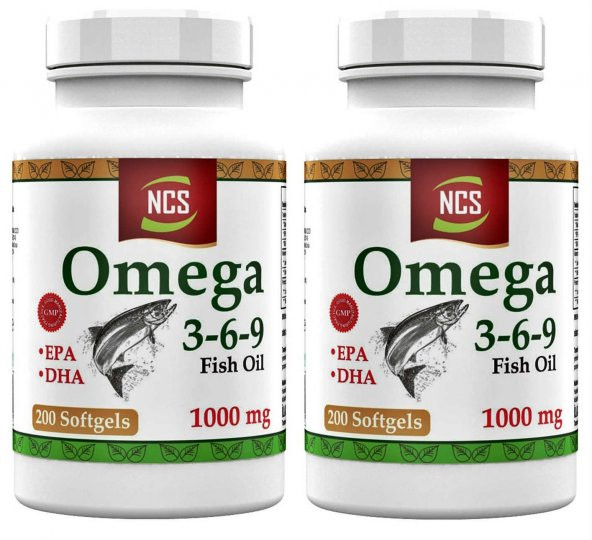 NCS Omega 3 6 9 Balık Yağı 1000 Mg 200 Softgel Evening Primrose Oil Keten Tohumu Yağı Epa Dha