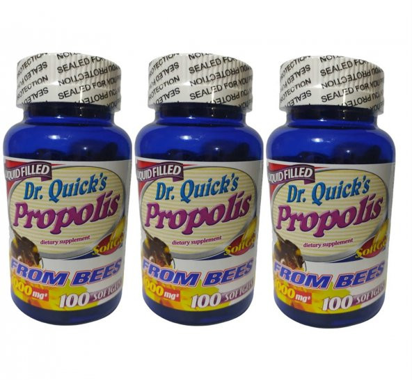 Dr Quicks Propolis 1000 mg 100 Softgel Kargo Bizden 3 Adet