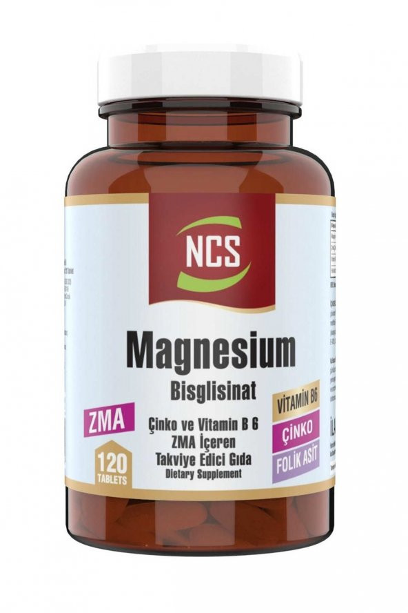 Ncs Zma 120 Tablet Çinko Folic Acid Vitamin B 6 Magnezyum Bisglisinat Magnesium ürün görseli