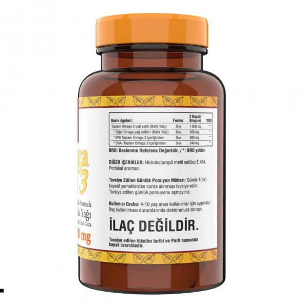 Ncs Omega 3 Balık Yağı 500 mg 102 Softgel Portakal Aromalı 4-10 Yaş Kullanabilir 3 Adet - Resim 2