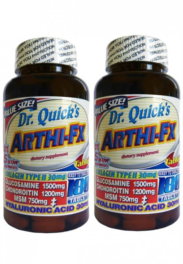 Dr Quicks Arthi-fx Glucosamine Chondroitin Msm Hyaluronic acid Collagen Type 2 180 Tablet 2 Adet