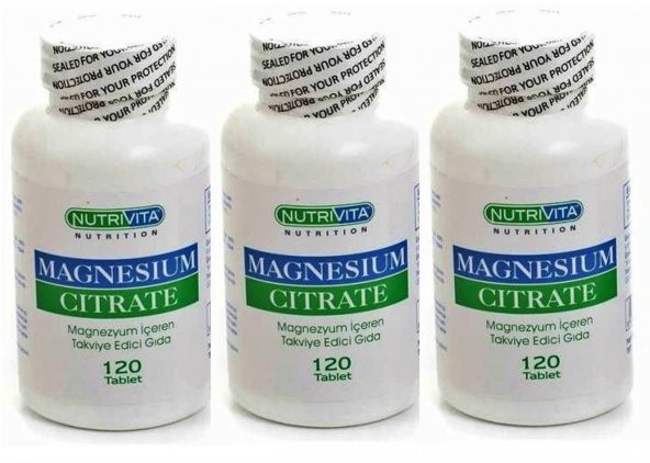 Nutrivita Nutrition Magnesium Citrate 250 mg 120 Tablet 3 Adet