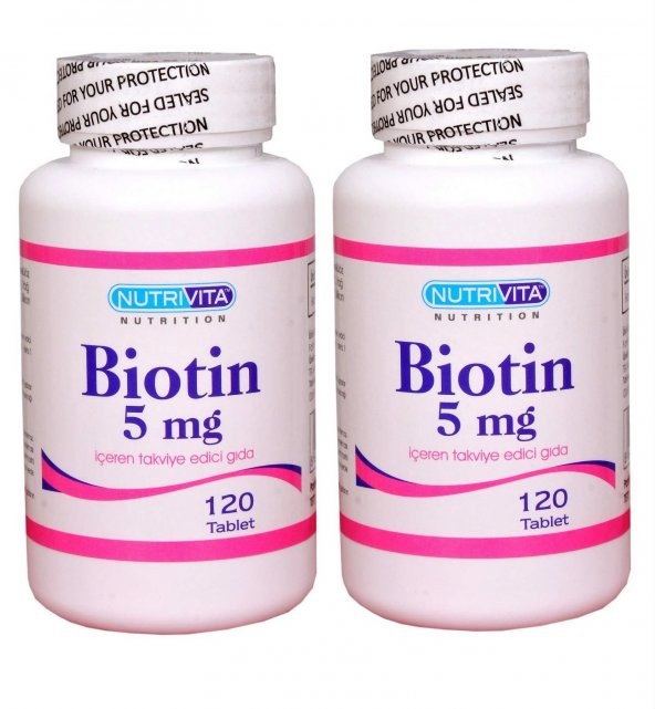 Nutrivita Nutrition Biotin 5 mg 120 Tablet 2 Adet ürün görseli
