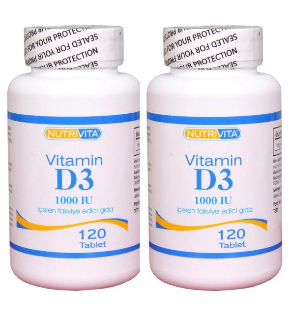 Nutrivita Nutrition Vitamin D3 1000 Iu 120 Tablet 2 Adet
