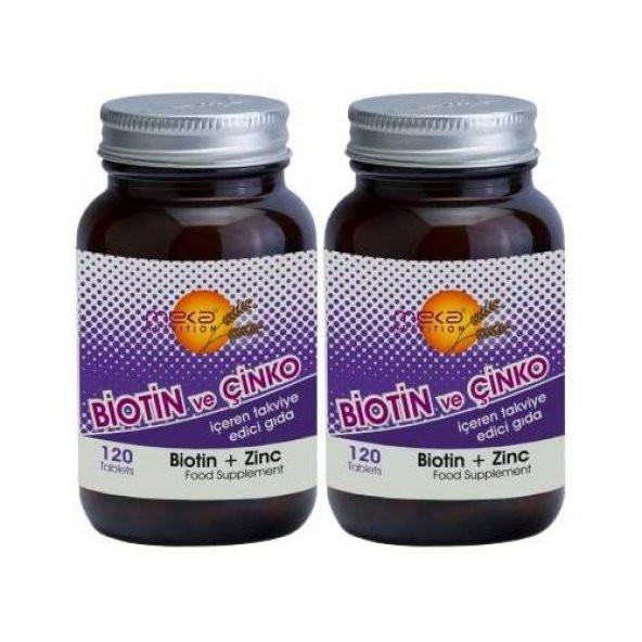 Meka Nutrition Biotin Zinc 120 tablet Kargo Bizden 2 Kutu