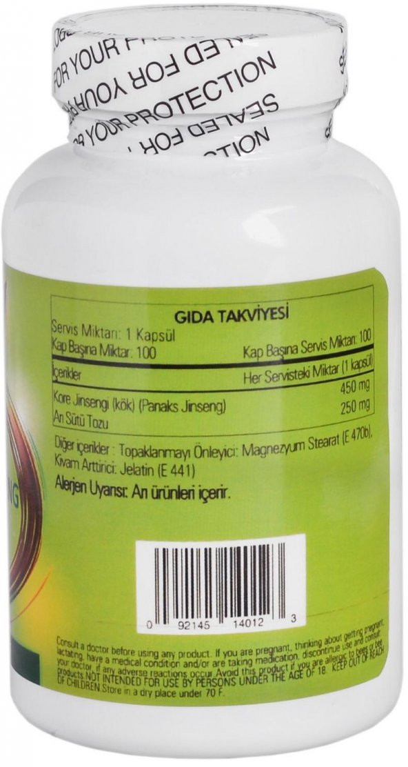 Trunature Korean Ginseng Plus Royal Jelly 100 Kapsül - 2