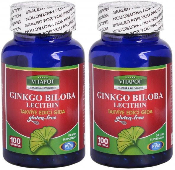 Vitapol Ginkgo Biloba Lecithine &quotGluten Free&quot 100 Softgels 2 Adet ürün görseli