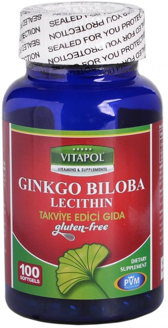 Vitapol Ginkgo Biloba Lecithine &quotGluten Free&quot 100 Softgels - 1