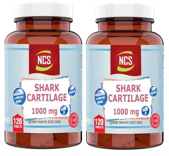 Ncs Shark Cartilage Demir Vitamin D3 1000 mg 120 tablet 2 Adet