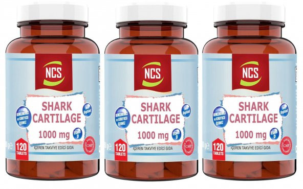 Ncs Shark Cartilage Demir Vitamin D3 1000 Mg 120 Tablet 3 Adet