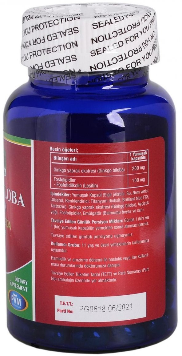 Vitapol Ginkgo Biloba Lecithine &quotGluten Free&quot 100 Softgels 3 Adet