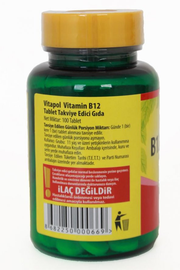 Vitapol Vitamin B12 100 Tablet 3 Adet - Resim 3