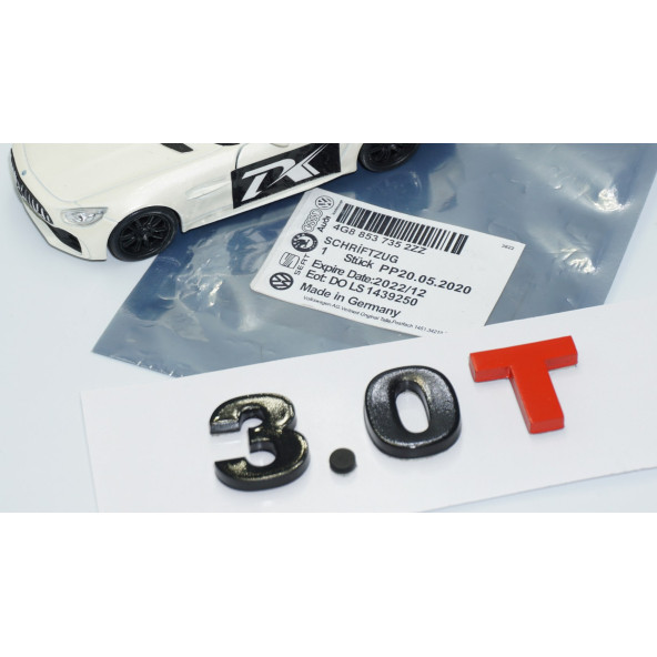 DK Tuning 3.0T Bagaj Siyah Kırmızı Yazı Logo Volkswagen İle Uyumlu - 5